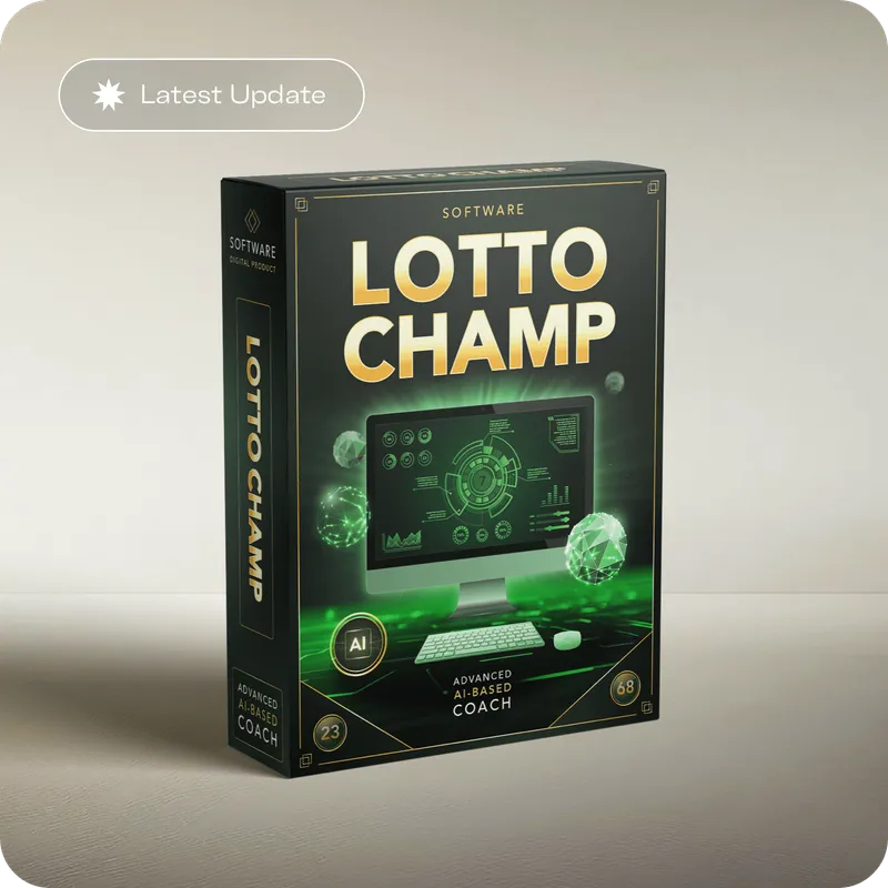 LottoChamp dashboard showing lottery game selection and number suggestions